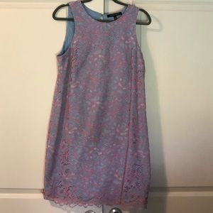 Blue and pink lace dress